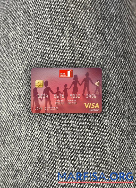 Blank Russia Home Credit bank visa electron card photolook front download for verification